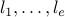 l_1,ldots,l_e