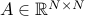 Ain mathbb{R}^{Ntimes N}
